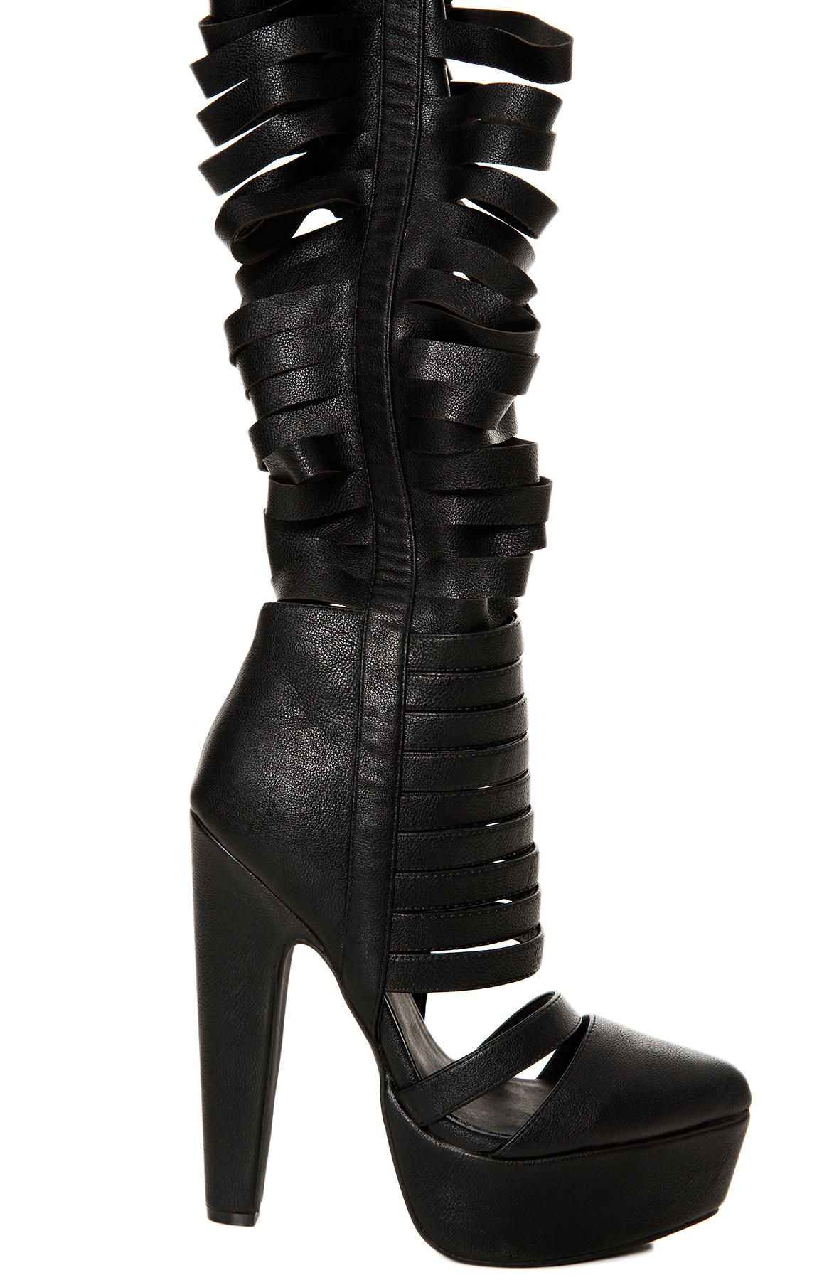 JEFFREY CAMPBELL The Gashed Boot in GASHED-BLK - Shiekh