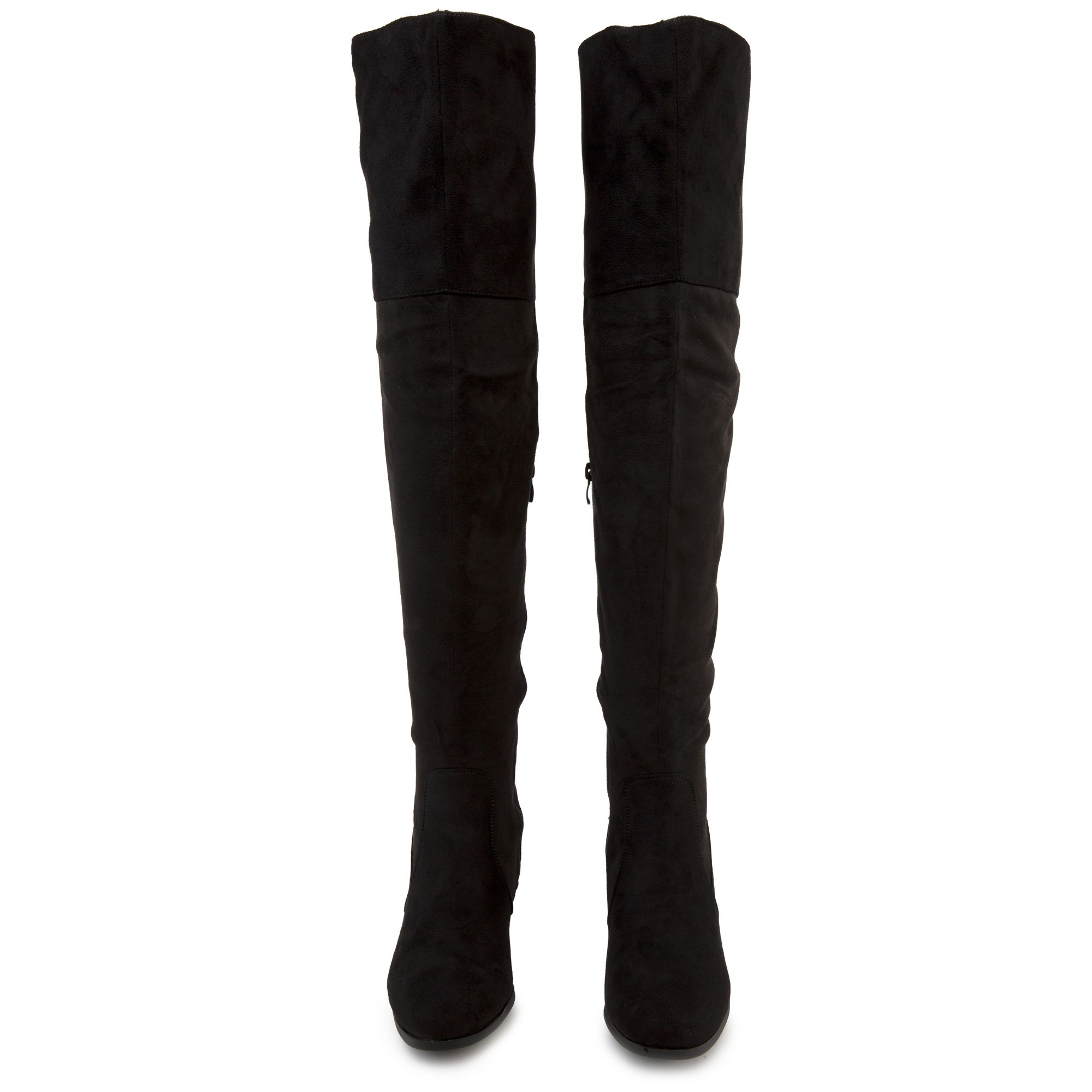 ダウンジャケット・コート Over-the-knee Black Suede Boots Anja suede over-the-knee boots in black - Paris Texas