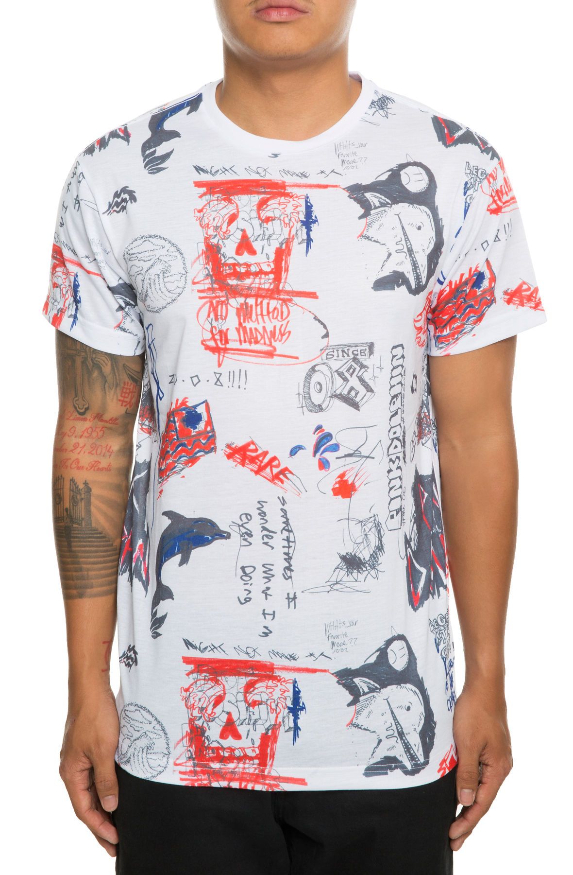 ★ Wai Kei★ Dolphin Stripe Terry Man to Man Pink YK23FWTS0 PINK DOLPHIN The Liberty Scratch Tee in SU31811LSTWH - Shiekh