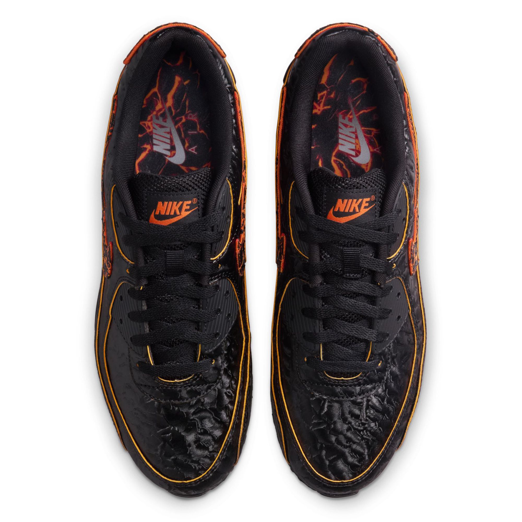 国内配送 NIKE AIR MAX 90 QS BLACK/-MAGMA ORANGE-LASER ORANGE Nike Air Max 90 Qs Sneakers in Black, Magma Orange, & Laser