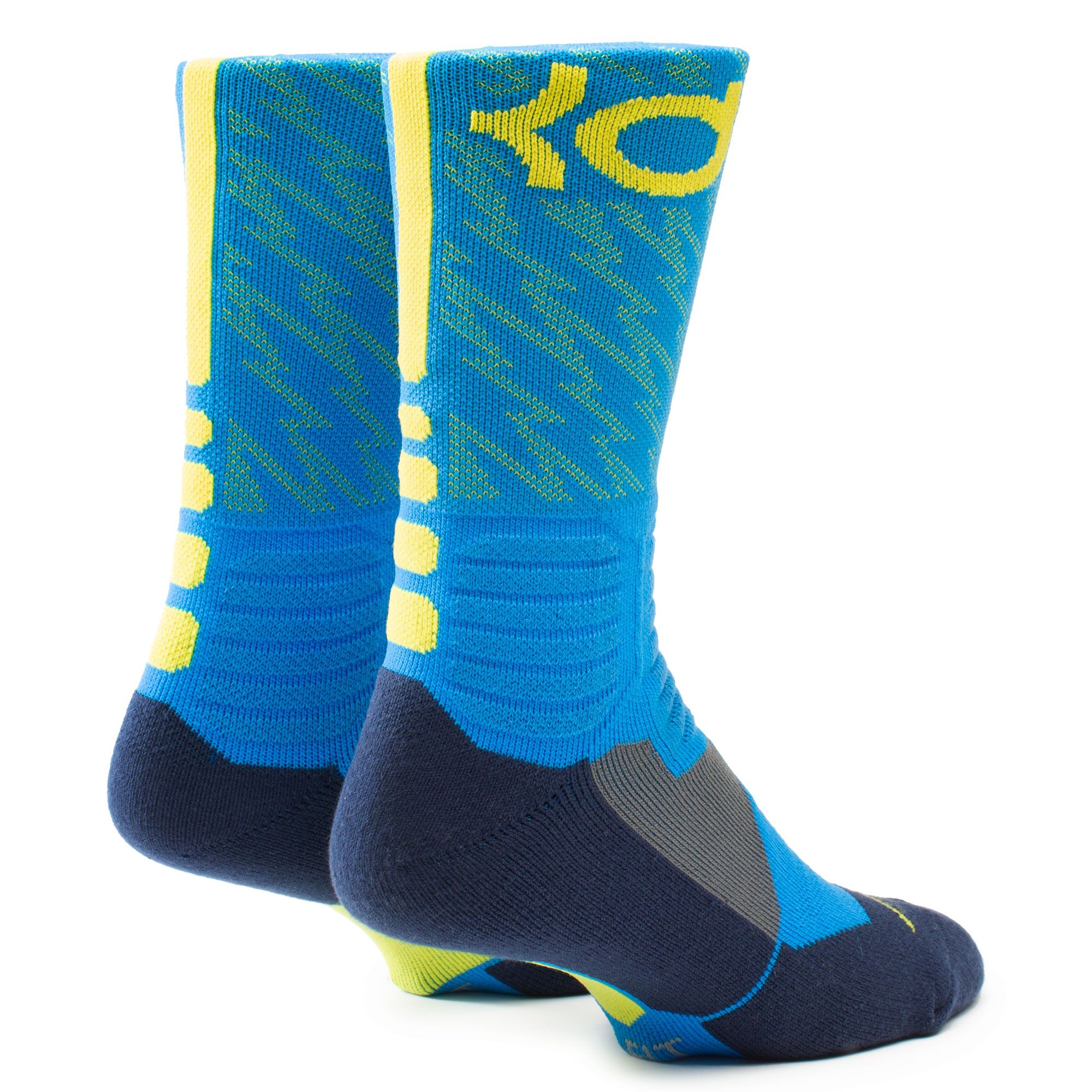 Nike Elite KD Versatility Crew Basketball Socks, Blue Black Orange MED  5375-406 
