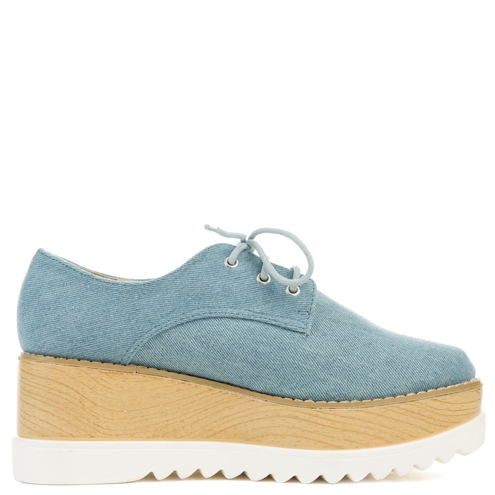 CAPE ROBBIN Fara-2 Blue Platform Dress Shoe FARA-2/DENIM - Shiekh