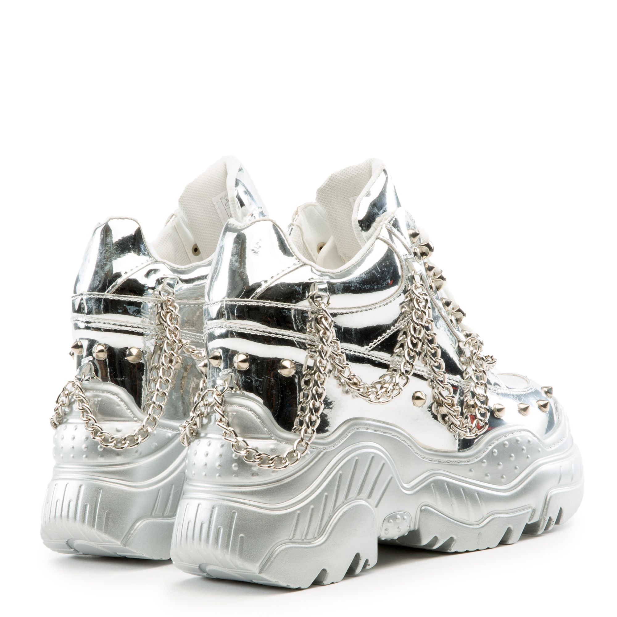 Buffalo London Metallic Platform Sneakers - Silver