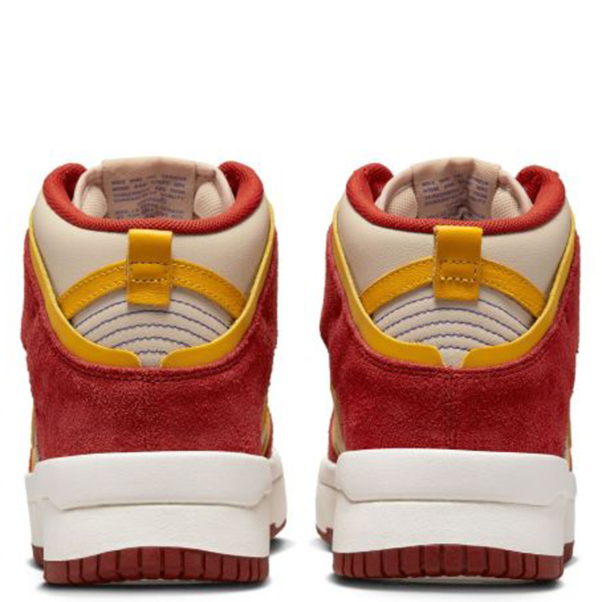 nike dunk high up trainers in sanddrift and cinnabar red