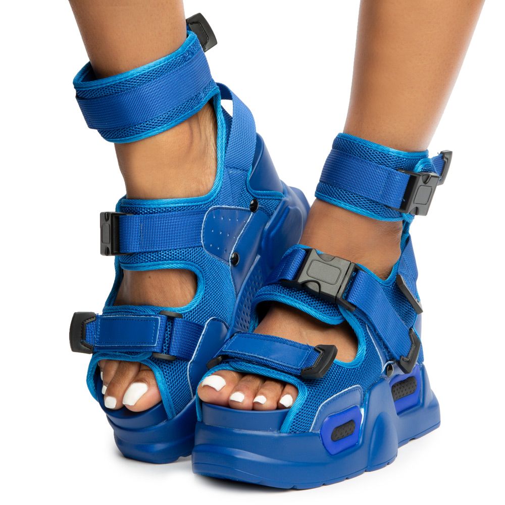 ANTHONY WANG Mulberry-01 Platform Sandals MULBERRY-01-BLU - Shiekh
