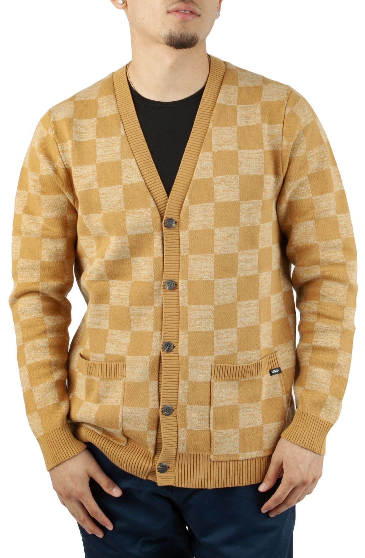 LOUIS VUITTON cardigan 1A5RAZ Checkerboard cardigan wool/Ka Stains