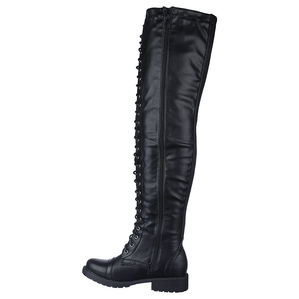 black thigh high boots size 12