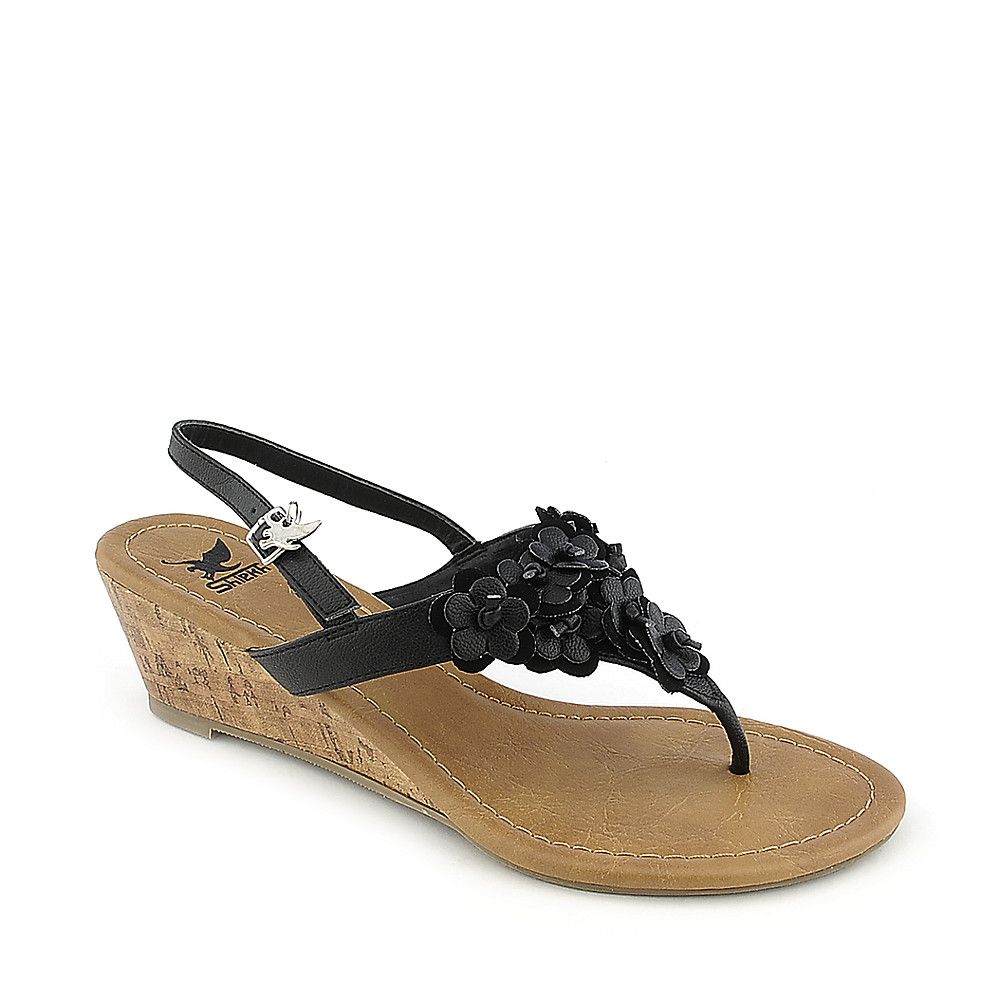 SHIEKH Zoo-H Wedge Thong Sandal FD ZOO-H BLK - Shiekh