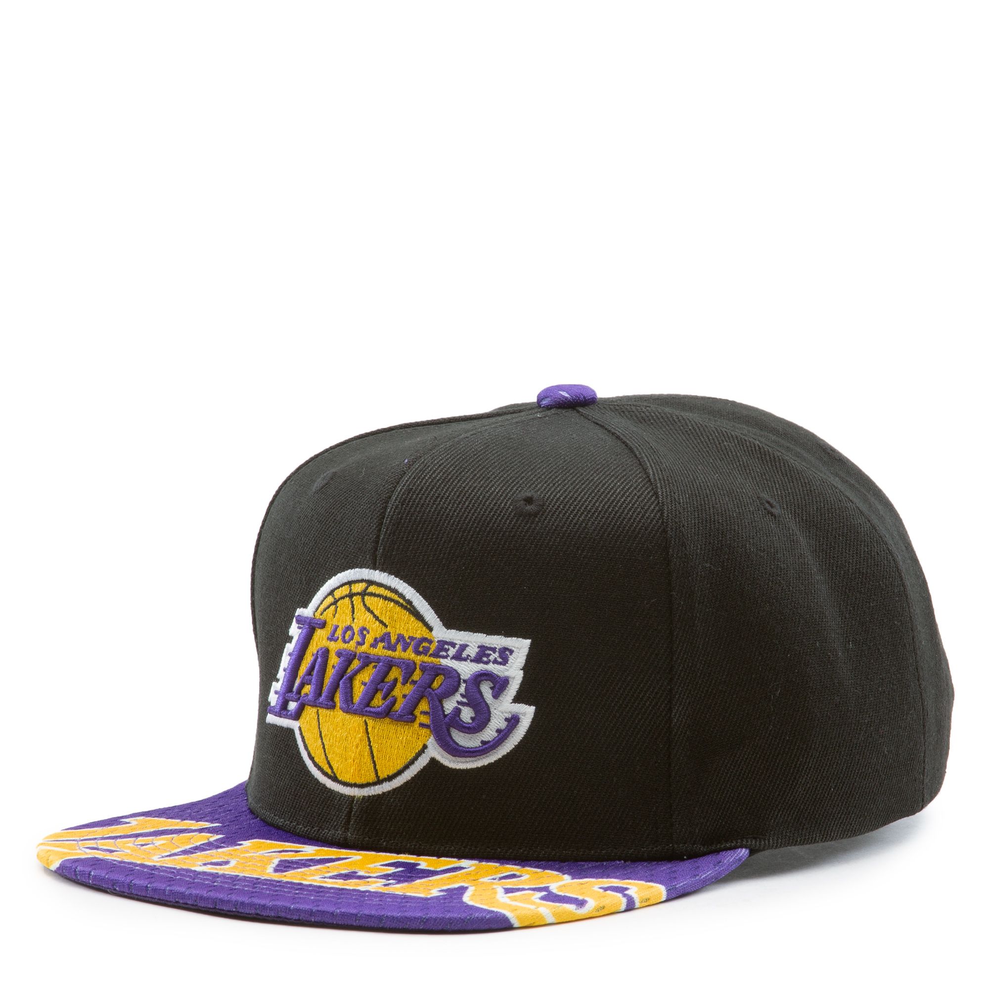 MITCHELL AND NESS Los Angeles Lakers Snapshot Snapback Hat 6HSSMM19456 ...