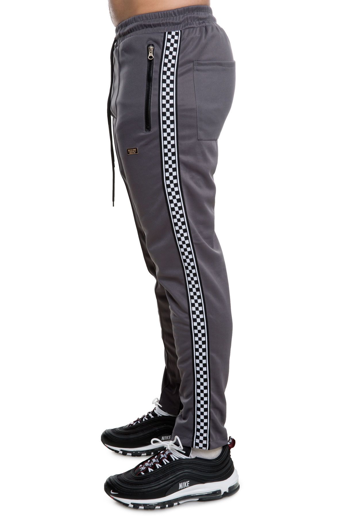 REASON The Lexington Check Track Pants in T-10-GRY - Shiekh