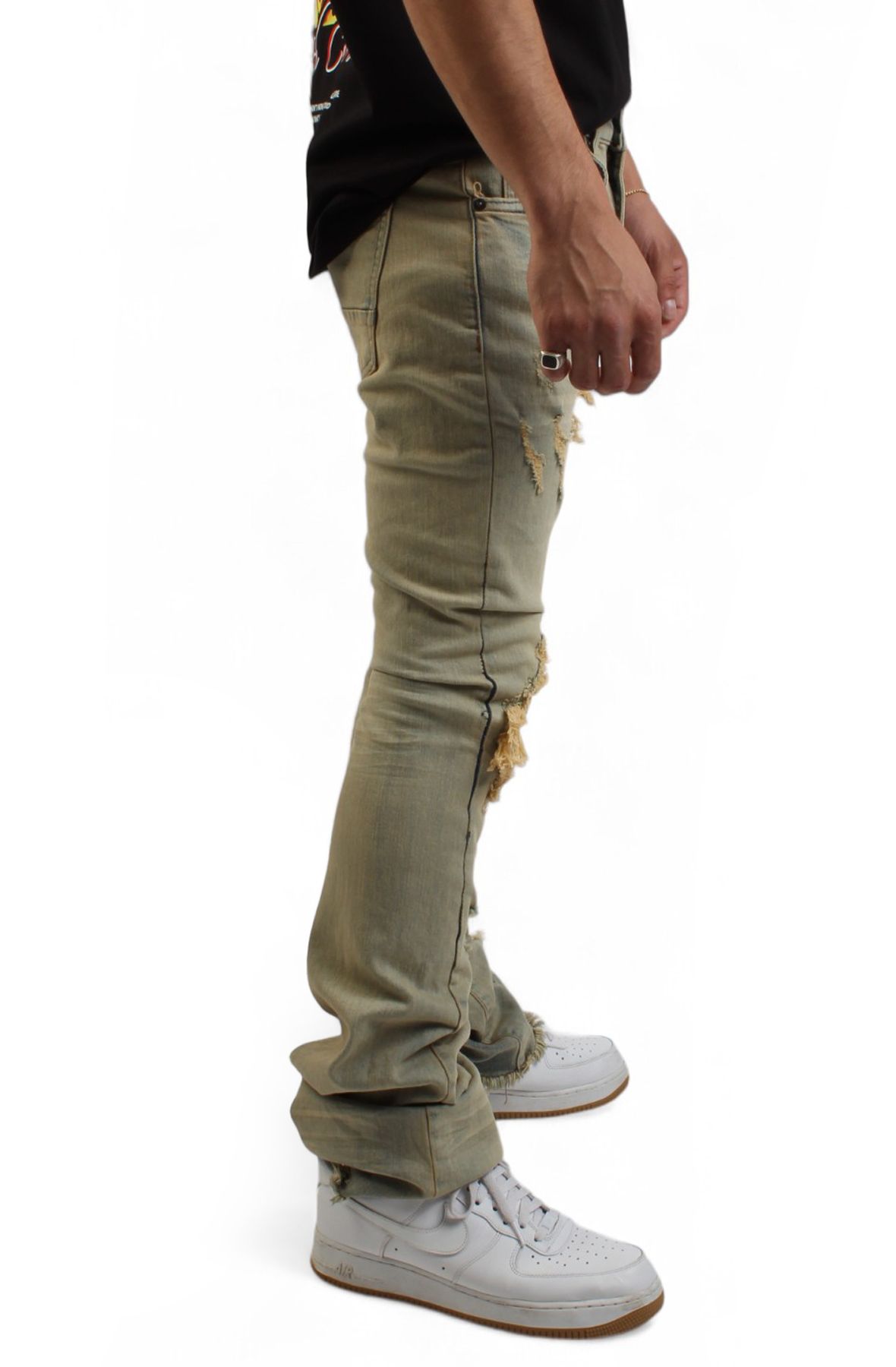 【HI FI FNK】San Circle Cutting Denim San Circle Cutting Denim (2color) - HIFIFNK | 60% - Asian