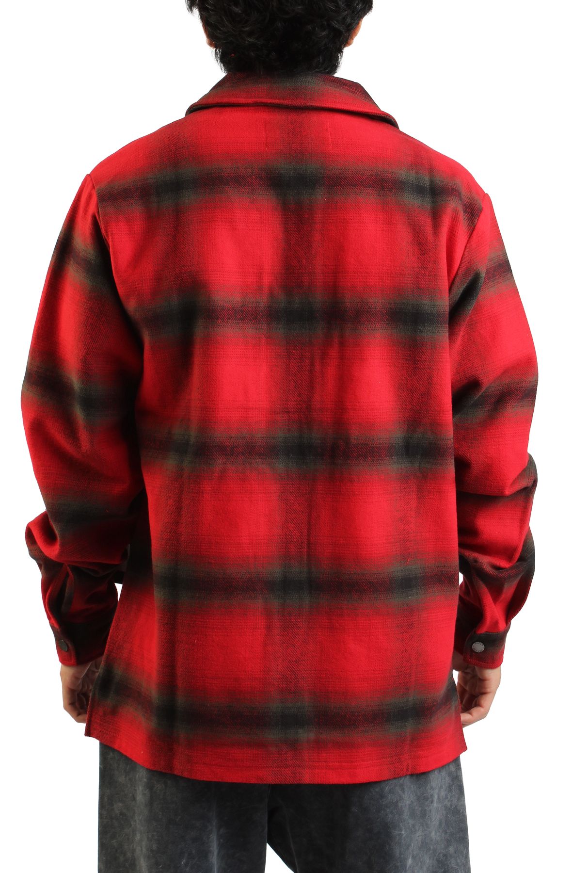 PAPER PLANES Shadow Plaid Zip Flannel Shirt 300466-RDPLD - Shiekh
