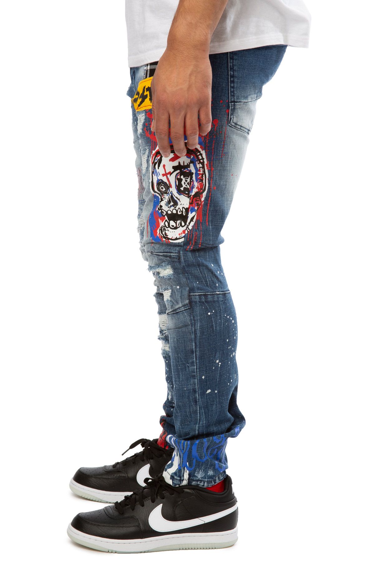 jeans with skulls on them