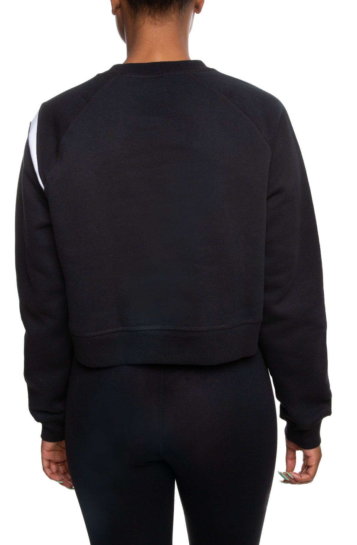 nike swoosh crew neck sweat in black