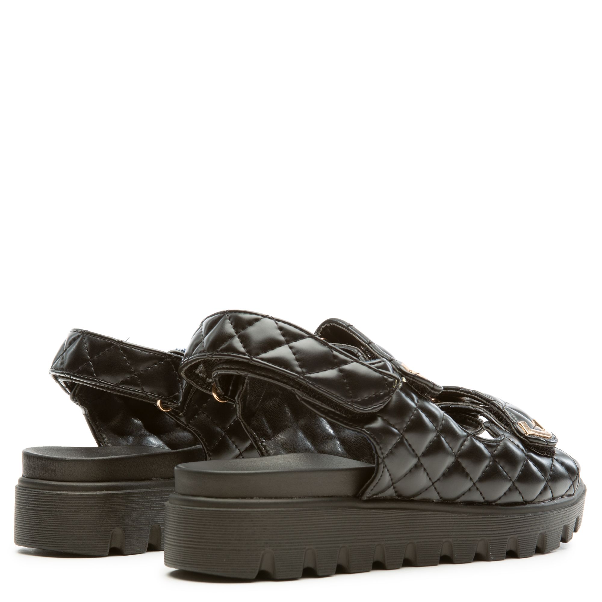 LILIANA Montana-1 Lug Sole Sandals MONTANA-1-BLK - Shiekh