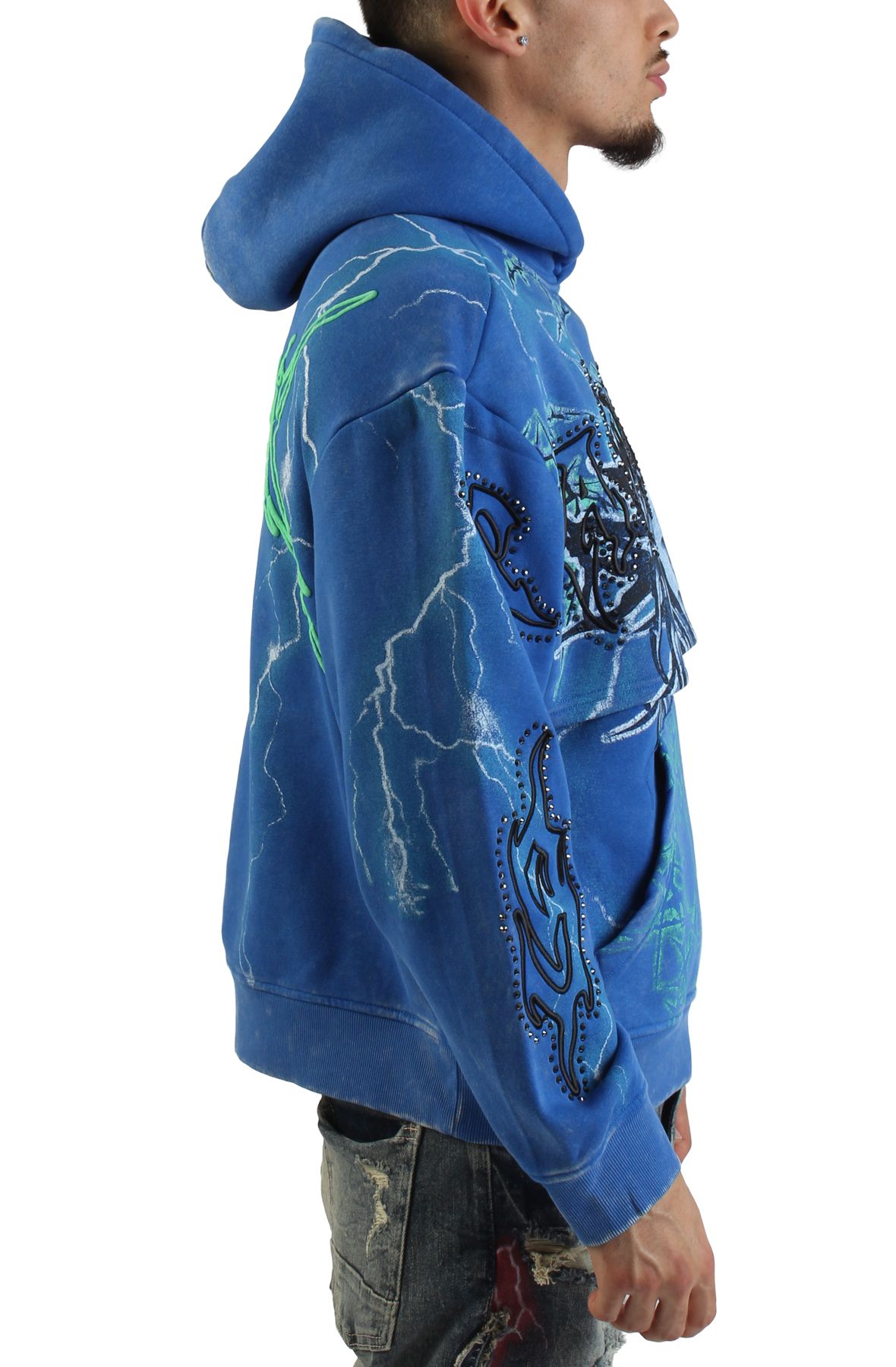 SMOKE RISE Paradise Lightning Hoodie FO25567SK-BLUE - Shiekh