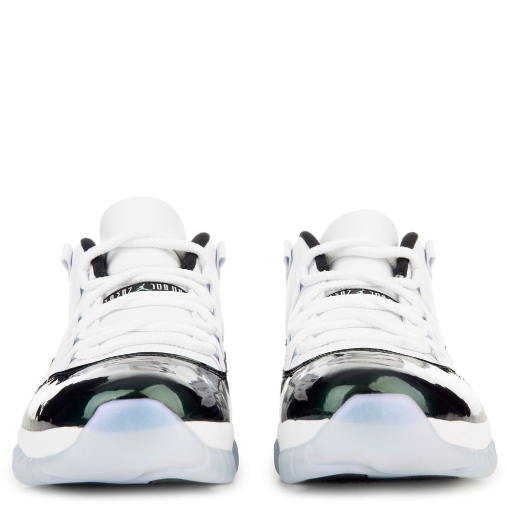 air jordan 11 retro low white black emerald rise