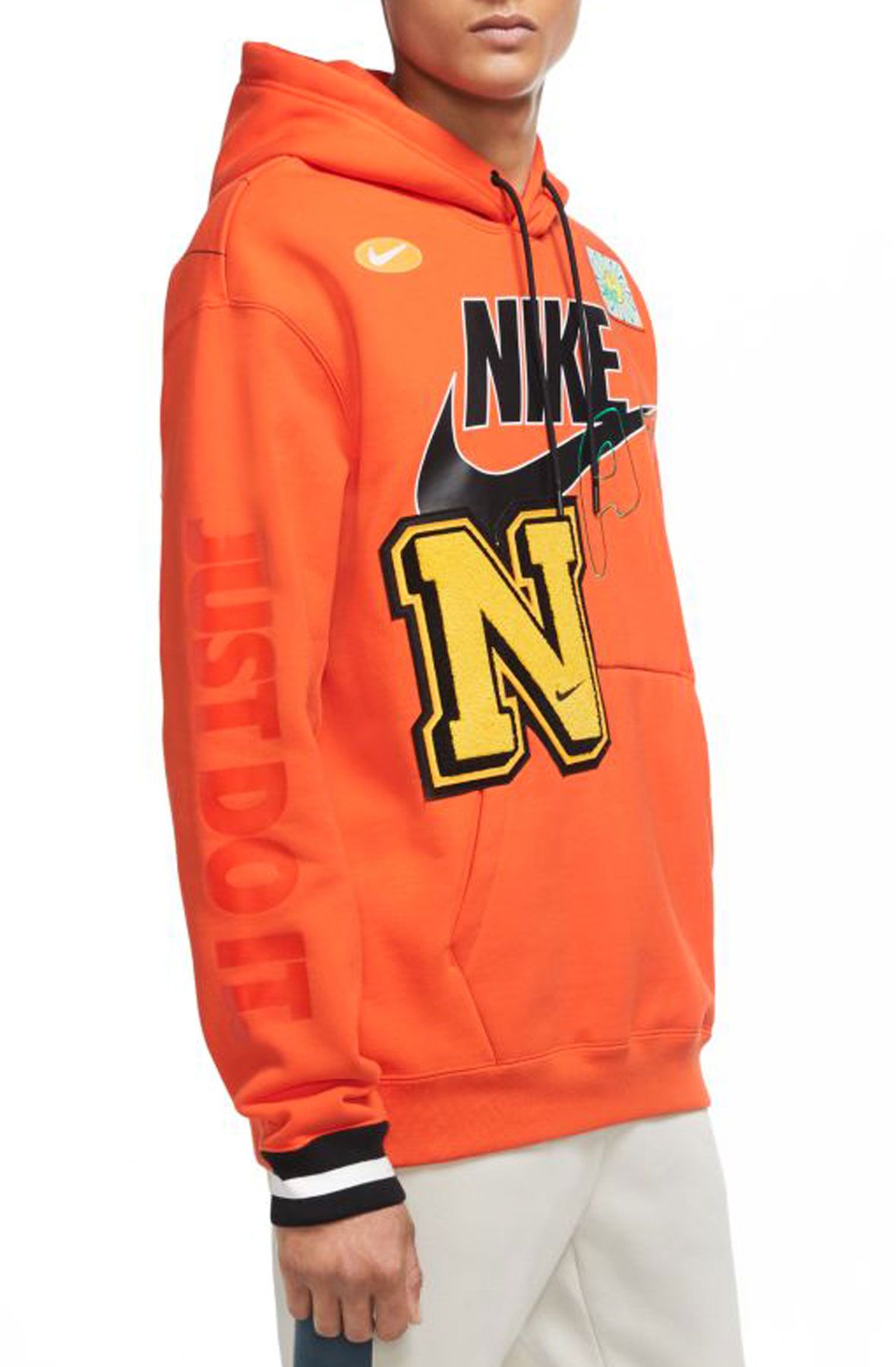 Nike Element heavyweight hoodie with applique patches in orange