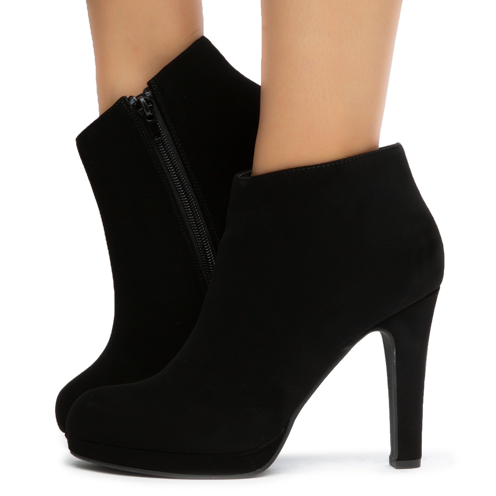 womens black high heel booties