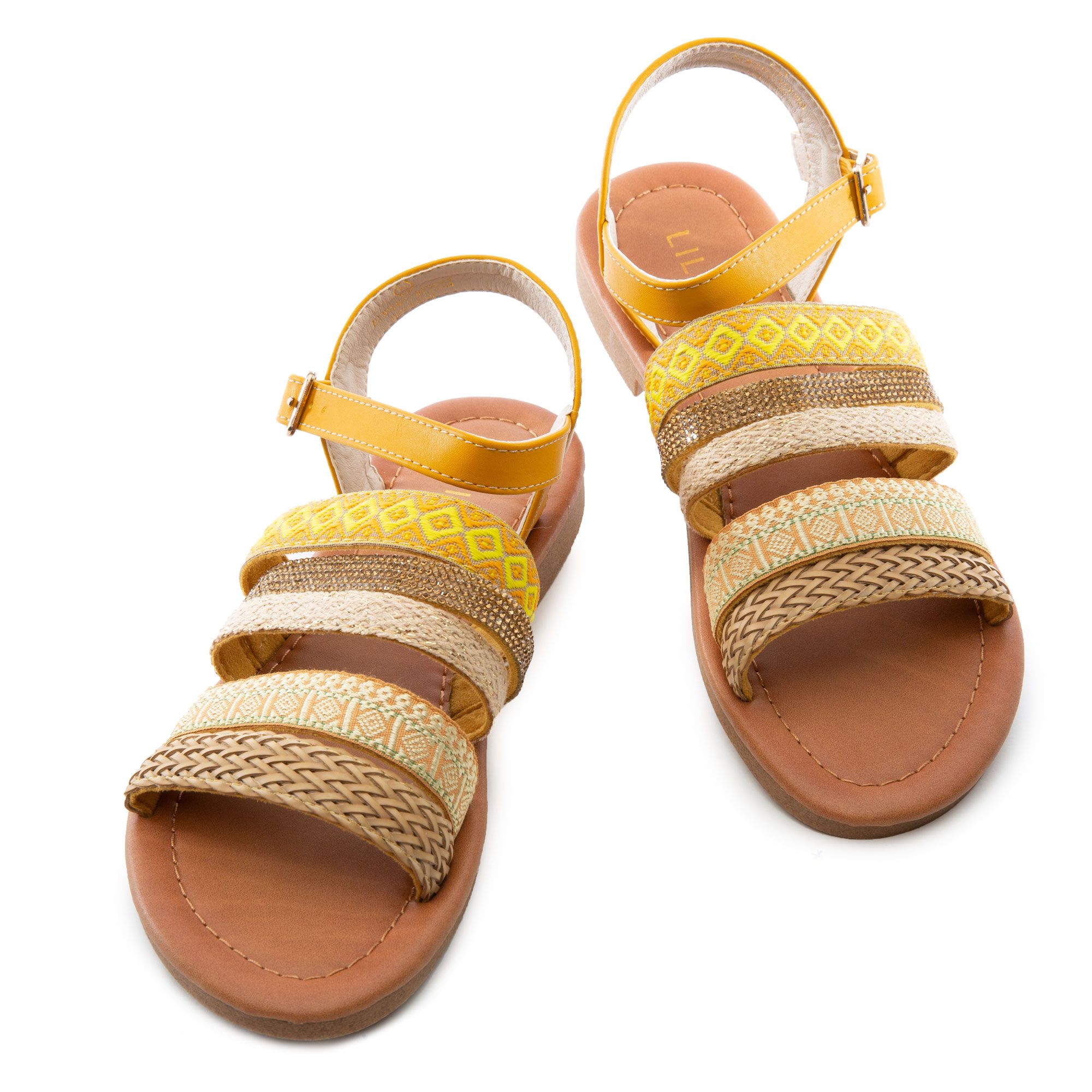 LILIANA Noella-1 Multi Strap Sandals NOELLA-1-FB-YELLOW - Shiekh