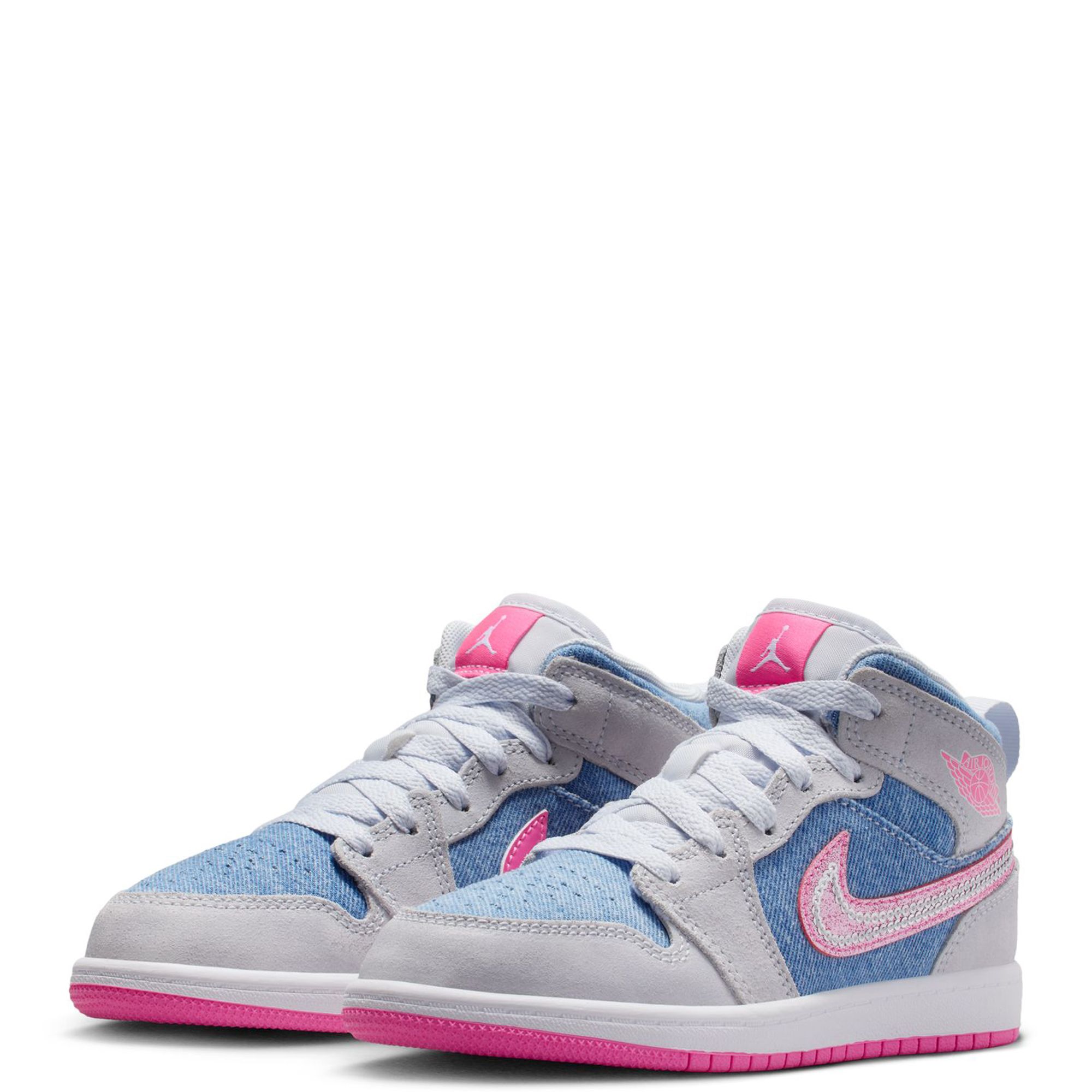 シューズ(女性用) Nike AirJordan 1 Mid SEGS HQ1999-400 23c Air Jordan 1 Mid GS Denim Sequin HQ1999-400