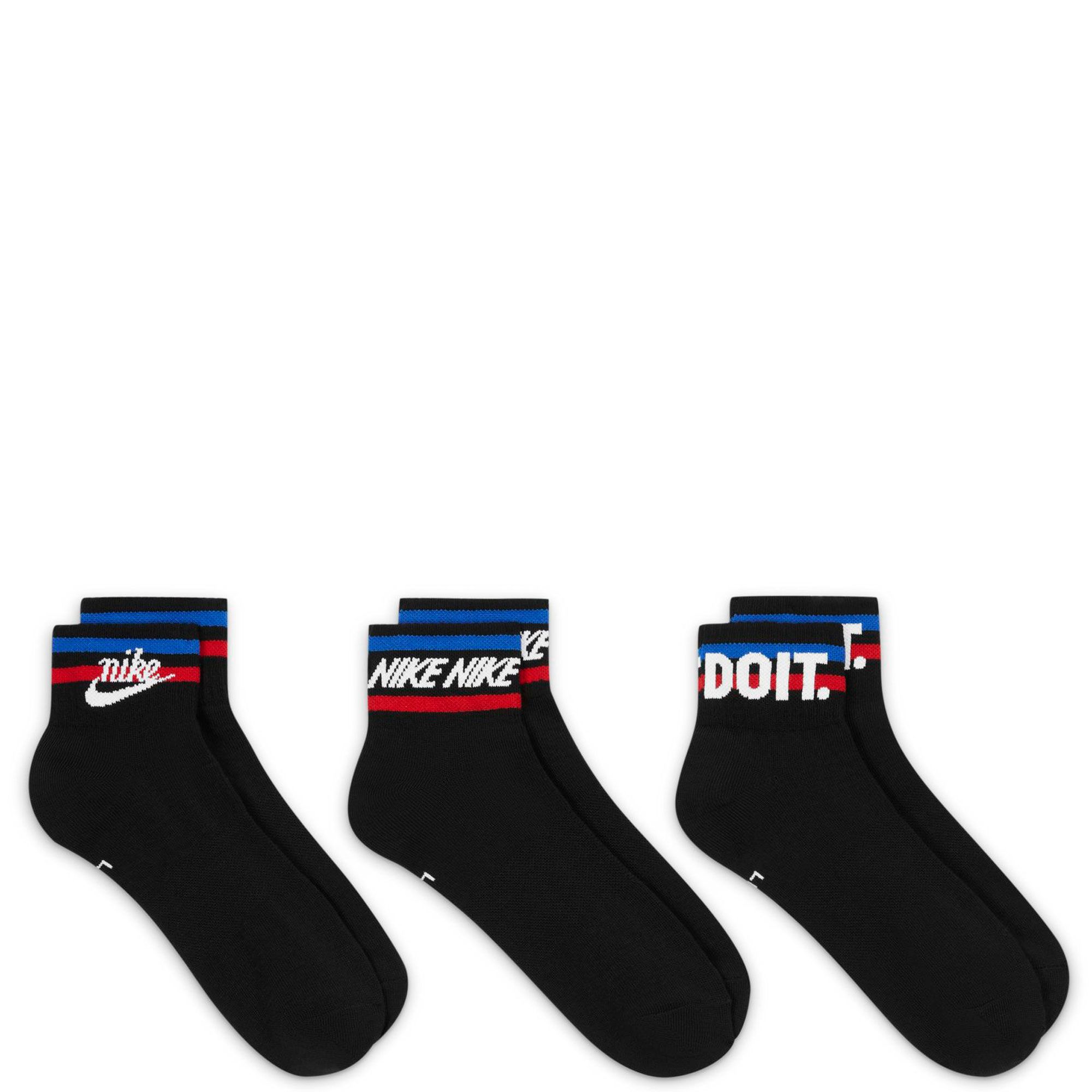 NIKE Everyday Essential Ankle Socks (3 Pairs) DX5080 010 - Shiekh