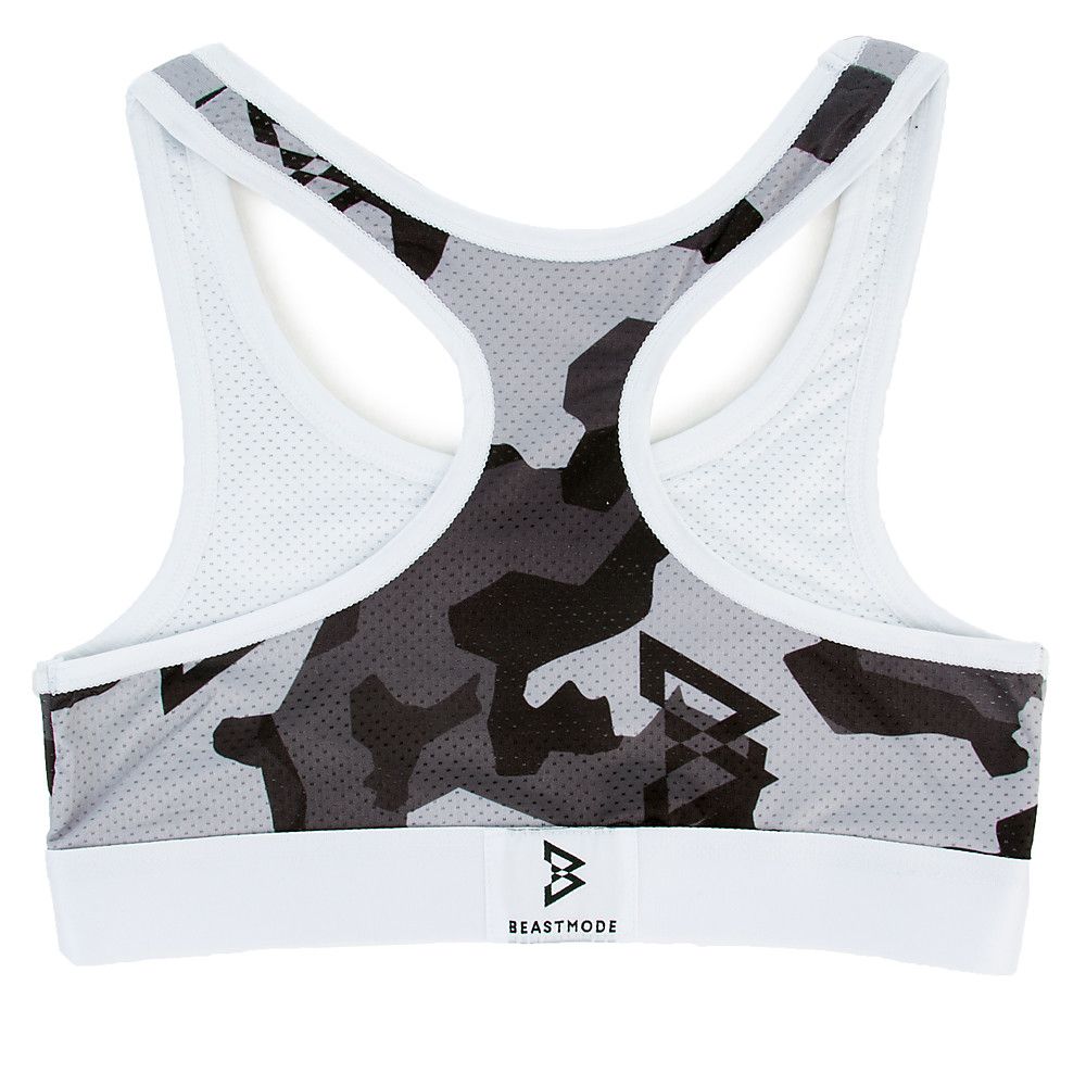 white camo sports bra