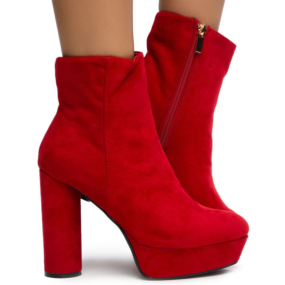 J P ORIGINAL Goodvibes-06 High Heel Booties JPM GOODVIBES-06M-REDFS ...