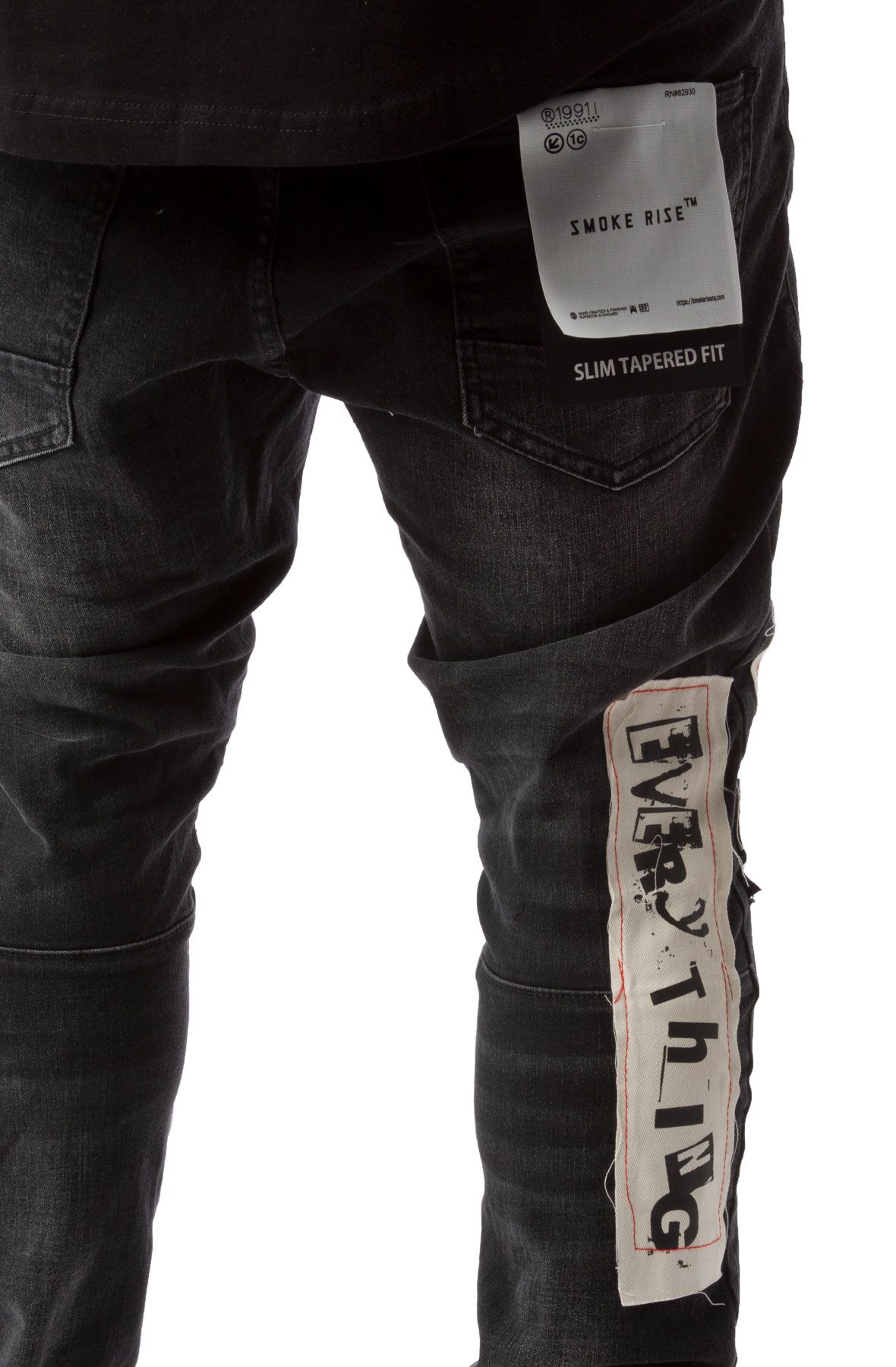 SMOKE RISE Restless Graffiti Jeans JP22112-DBLK - Shiekh