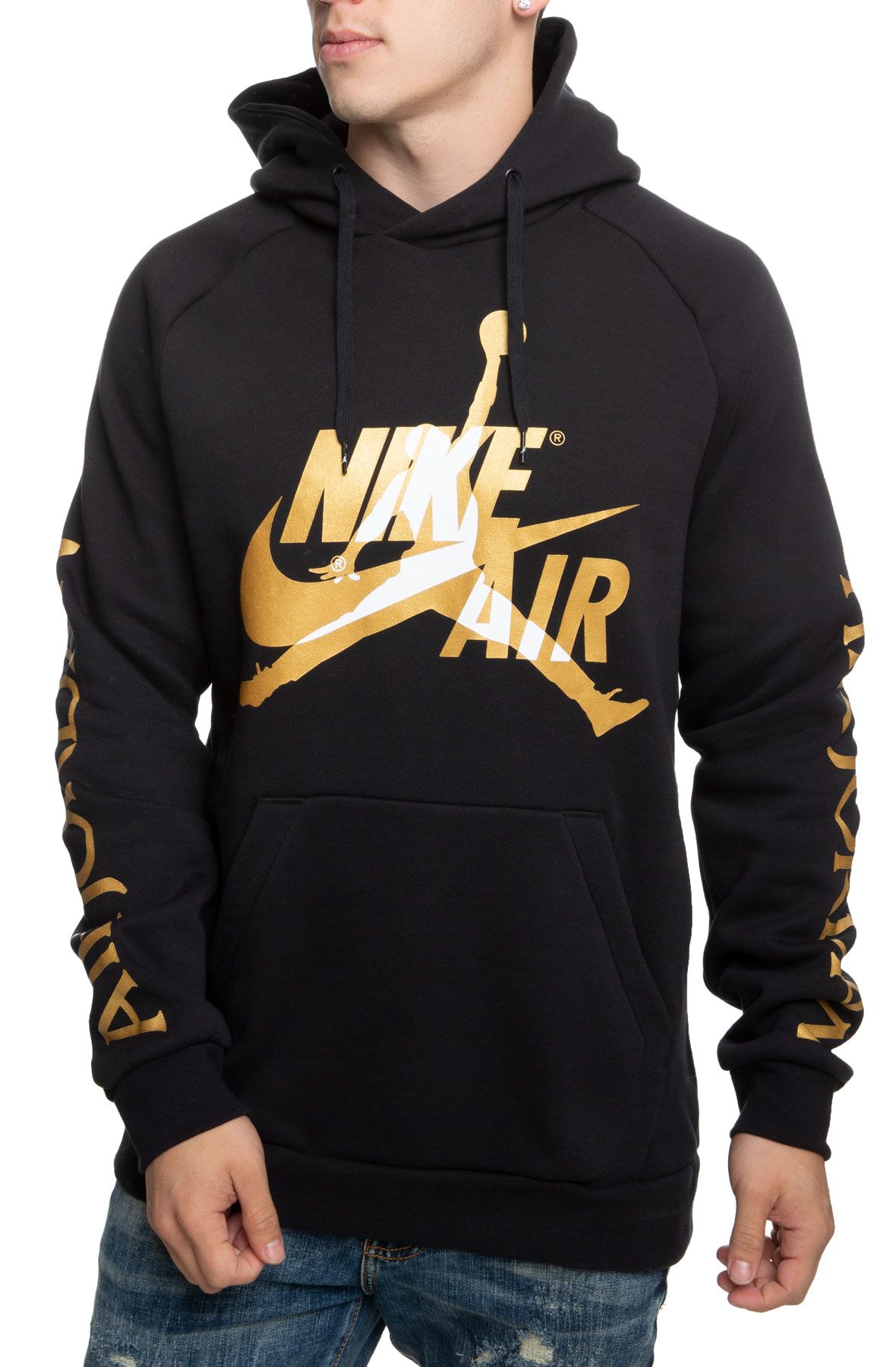 air jordan hoodie black and gold