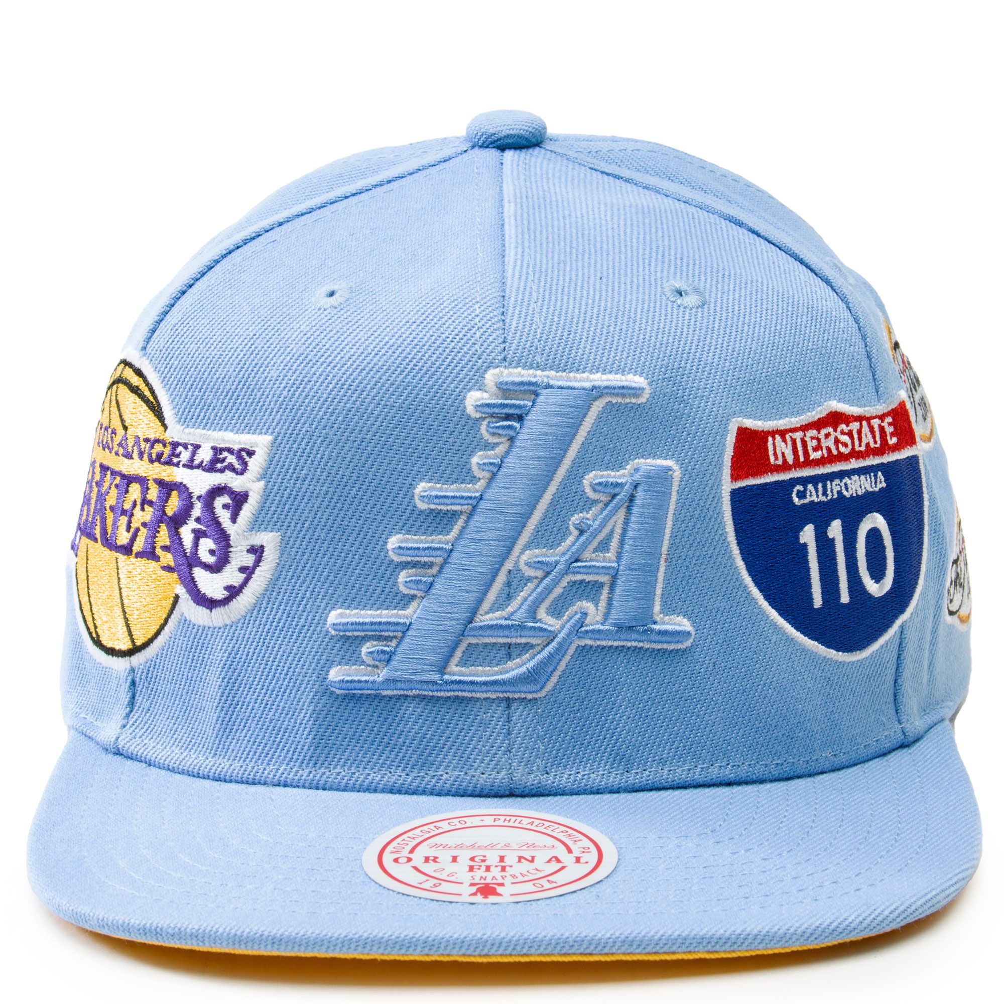 Men's Mitchell & Ness Black Los Angeles Lakers Champs Patch Snapback Hat