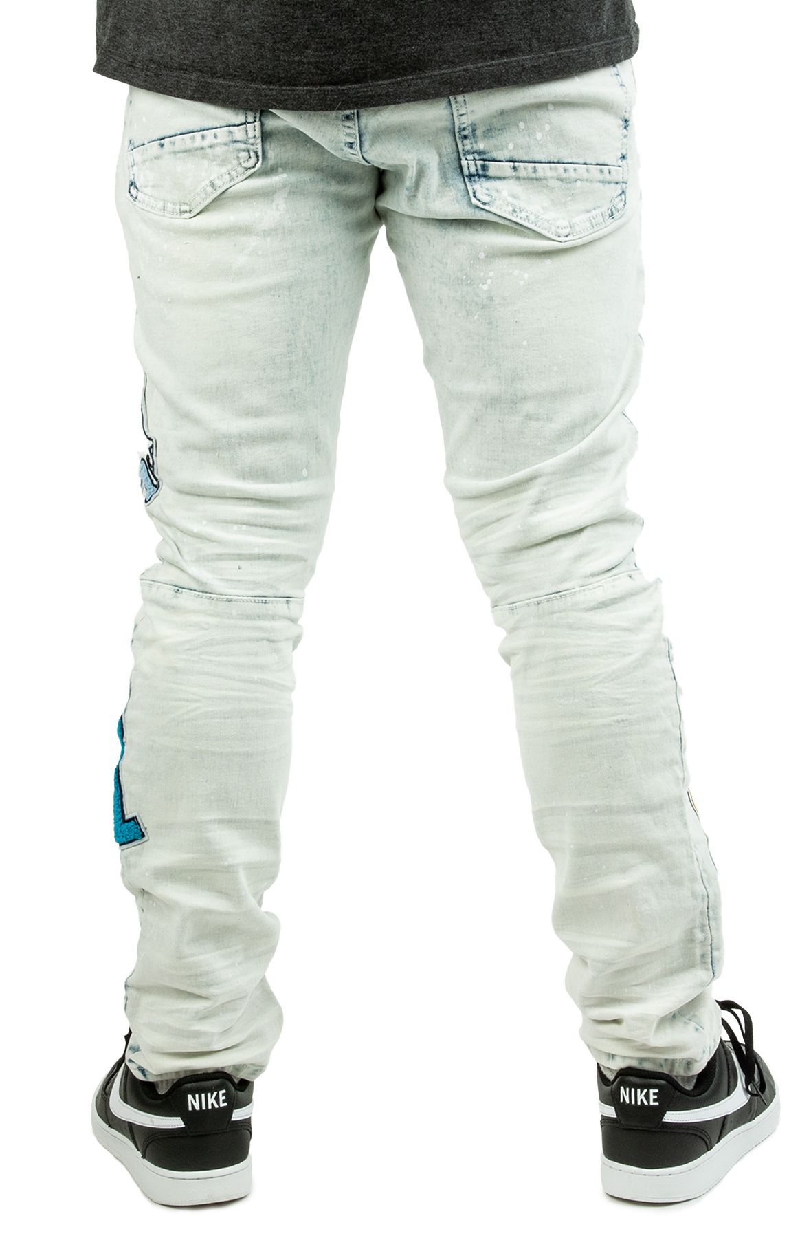 SMOKE RISE Iceland Patchwork Jeans JP22107-ICE - Shiekh