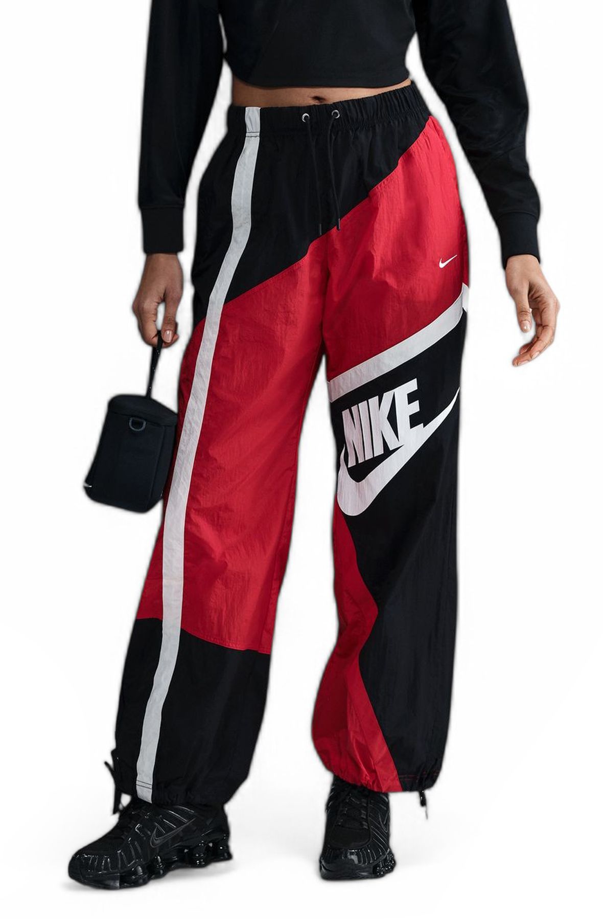 NIKE Mid-Rise Loose Woven Open-Hem Pants HJ4178 657 - Shiekh
