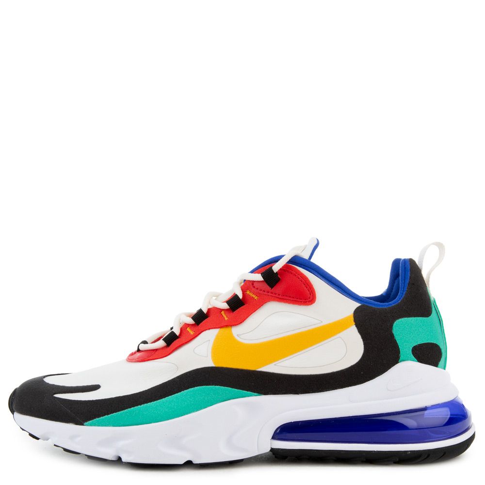 nike white green and blue air max 270 react sneakers