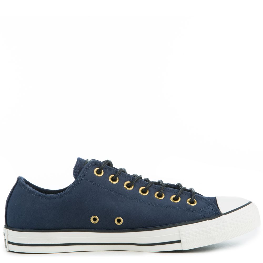 CONVERSE Men's Chuck Taylor All Star Crafted Navy Blue Suede Low Tops ...