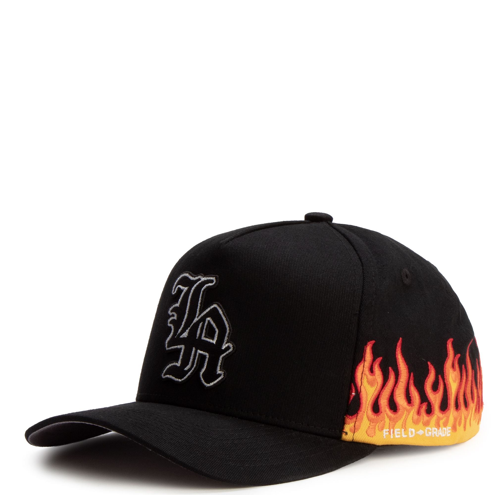 FIELD GRADE LA Gothic Flames Twill Trucker Hat 1005366 - Shiekh