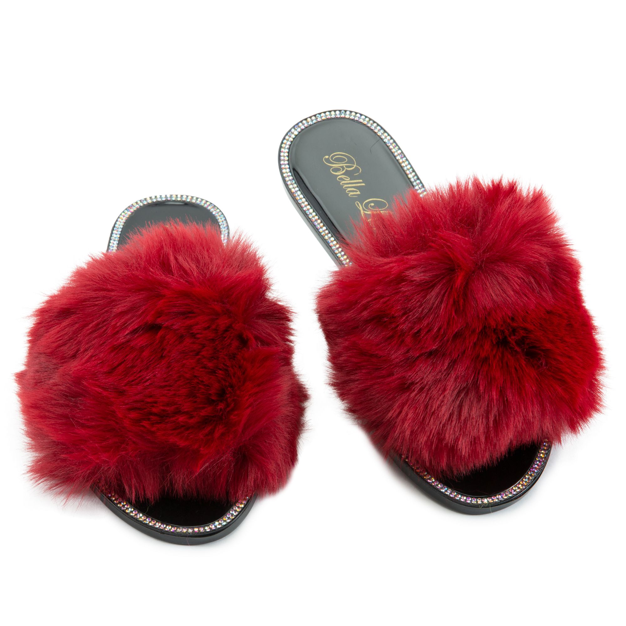 SHIEKH Jelly-20 Flat Fur Sandals JELLY-20-BURG - Shiekh
