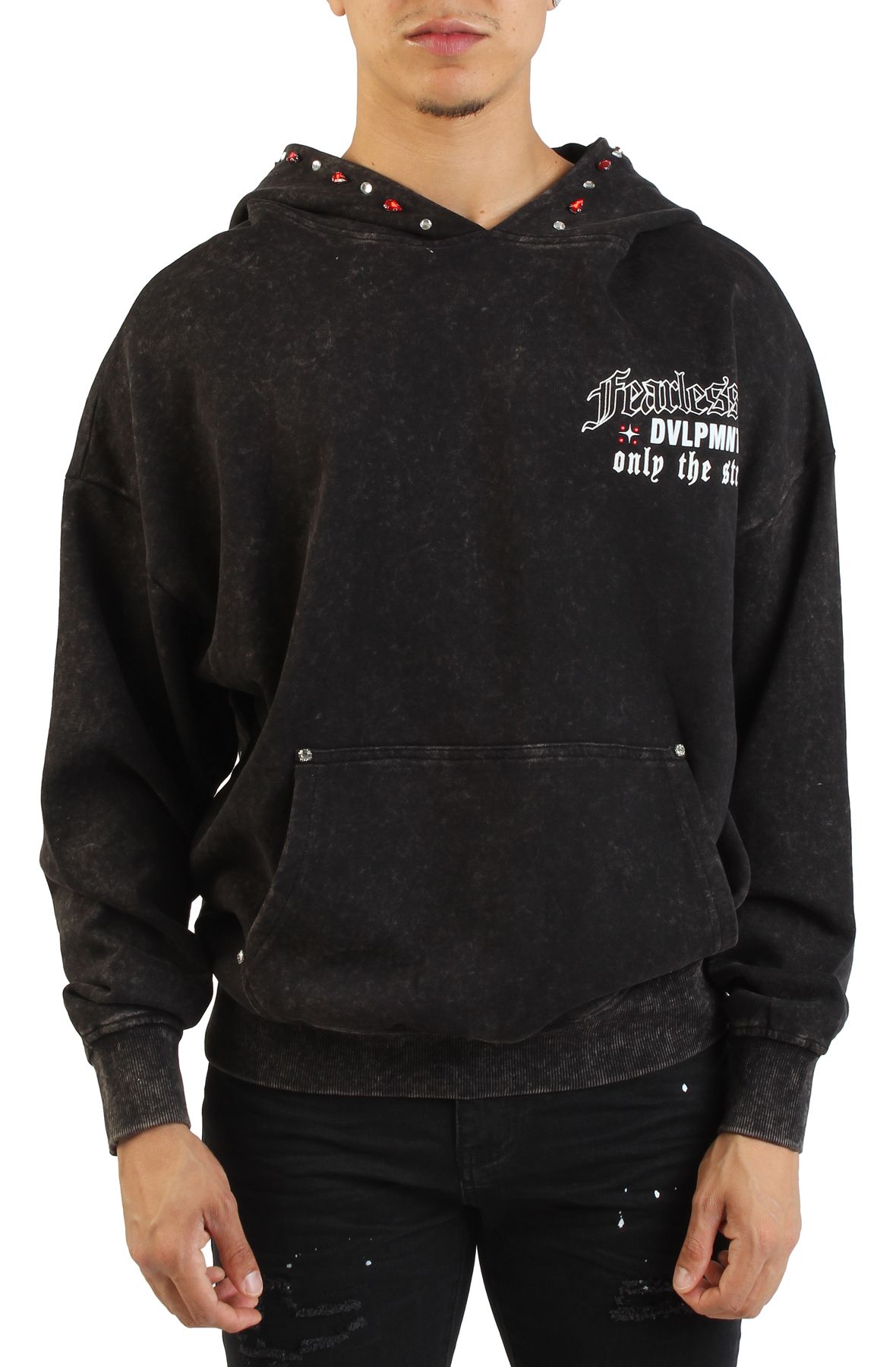 REBEL MINDS Fearlessness Hoodie 752-333BK - Shiekh