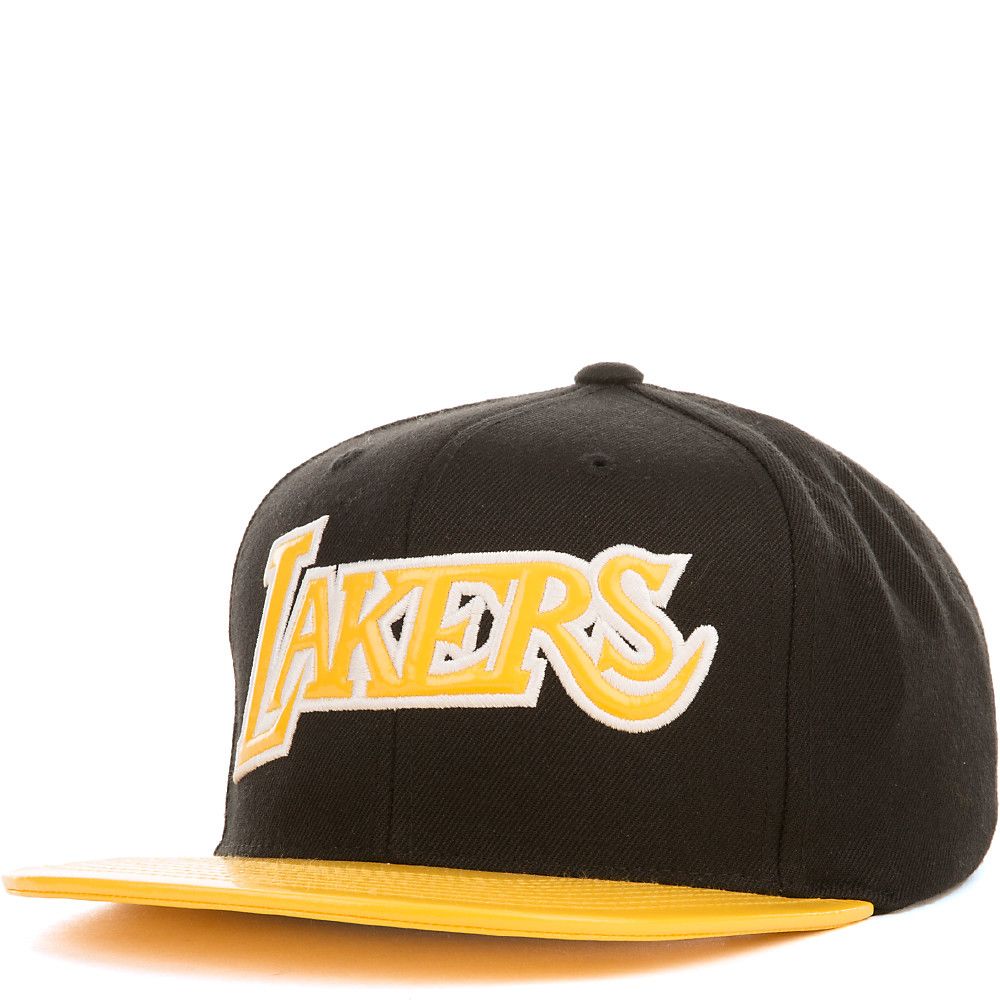 black and yellow lakers hat