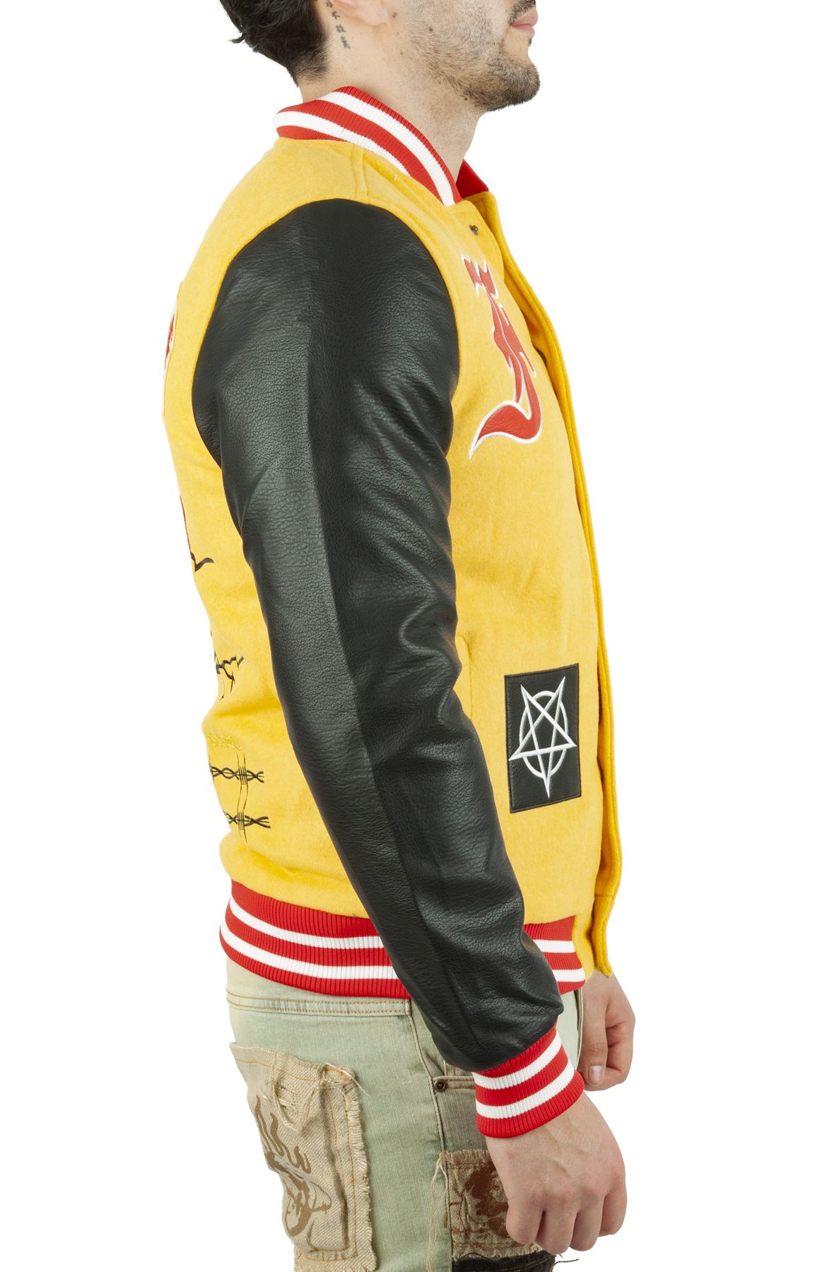 REBEL MINDS Loud Pack Varsity Jacket 922-511YEL - Shiekh