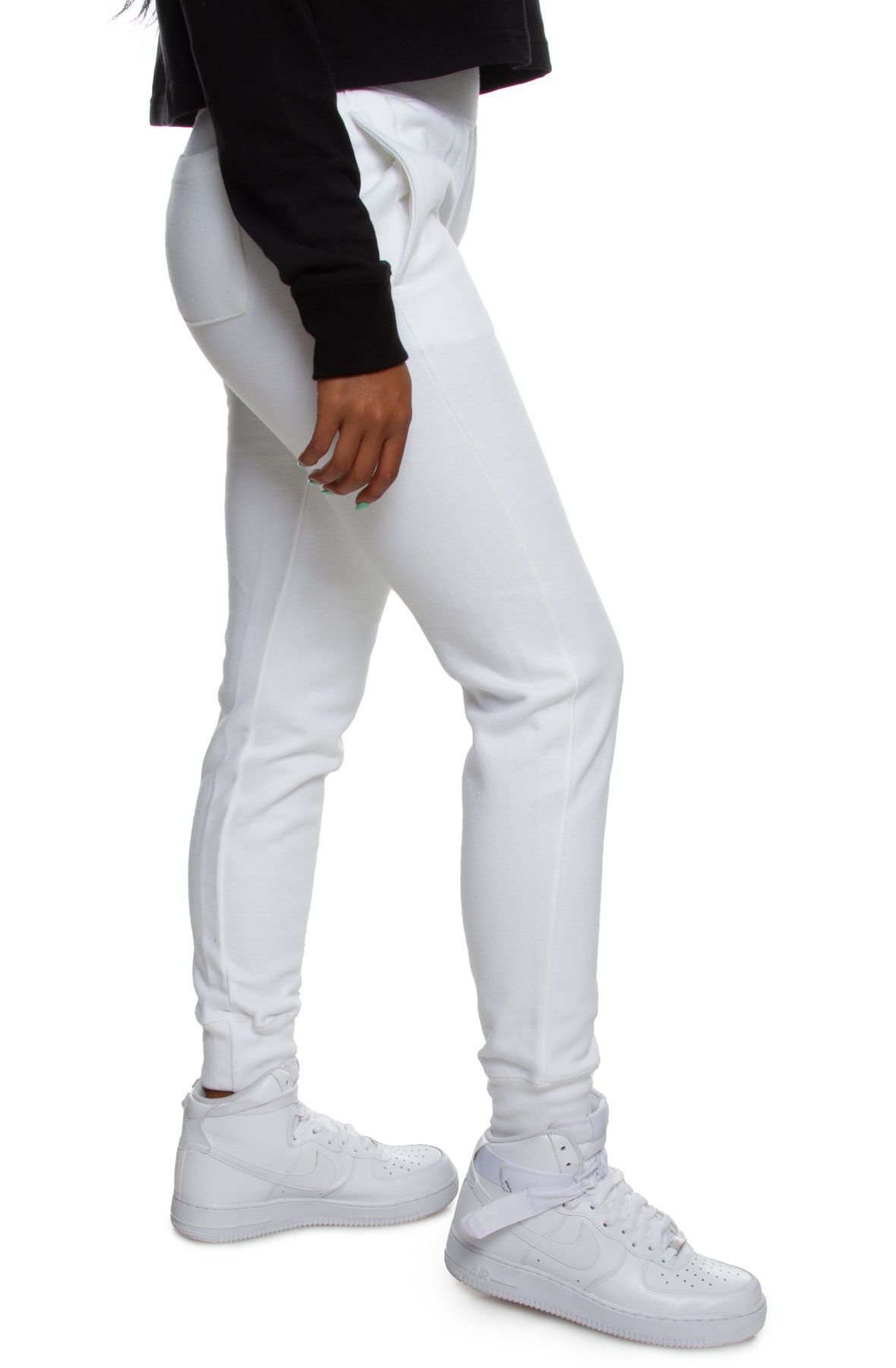 champion reverse weave joggers white