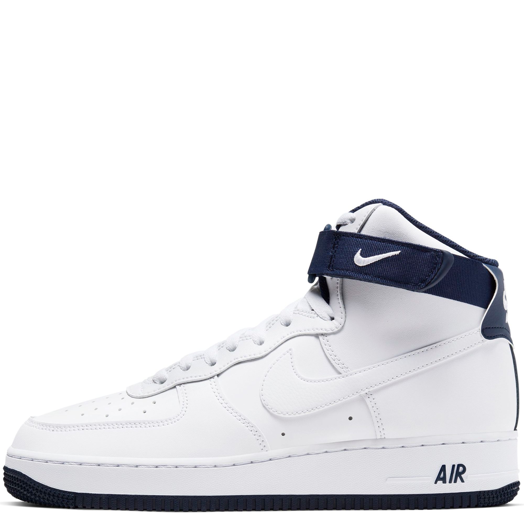 navy blue high top air force ones