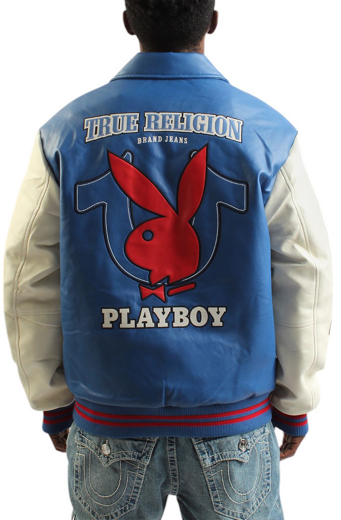 TRUE RELIGION Playboy Varsity Bomber Jacket 109409C - Shiekh