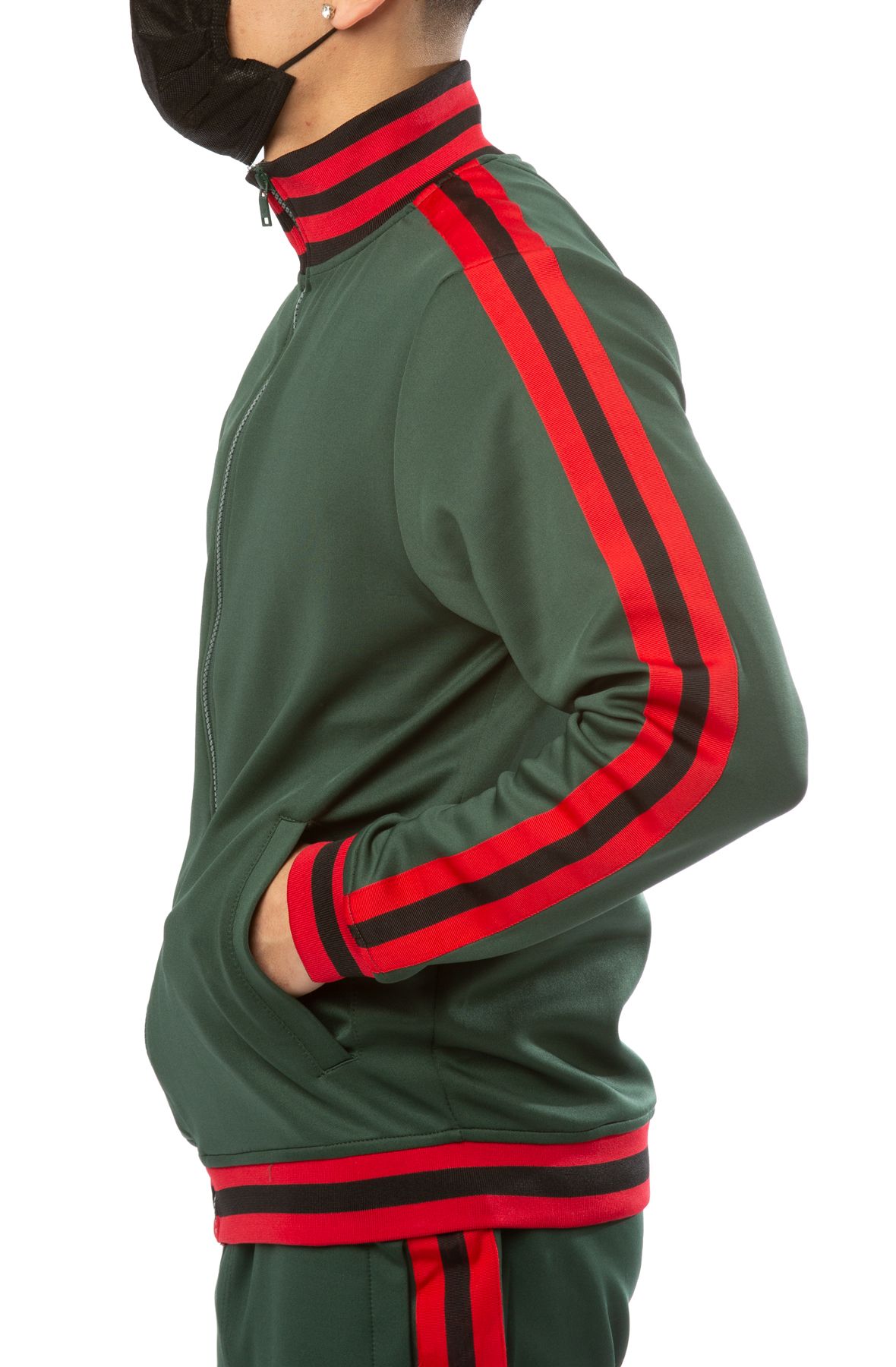 green and red track jacket