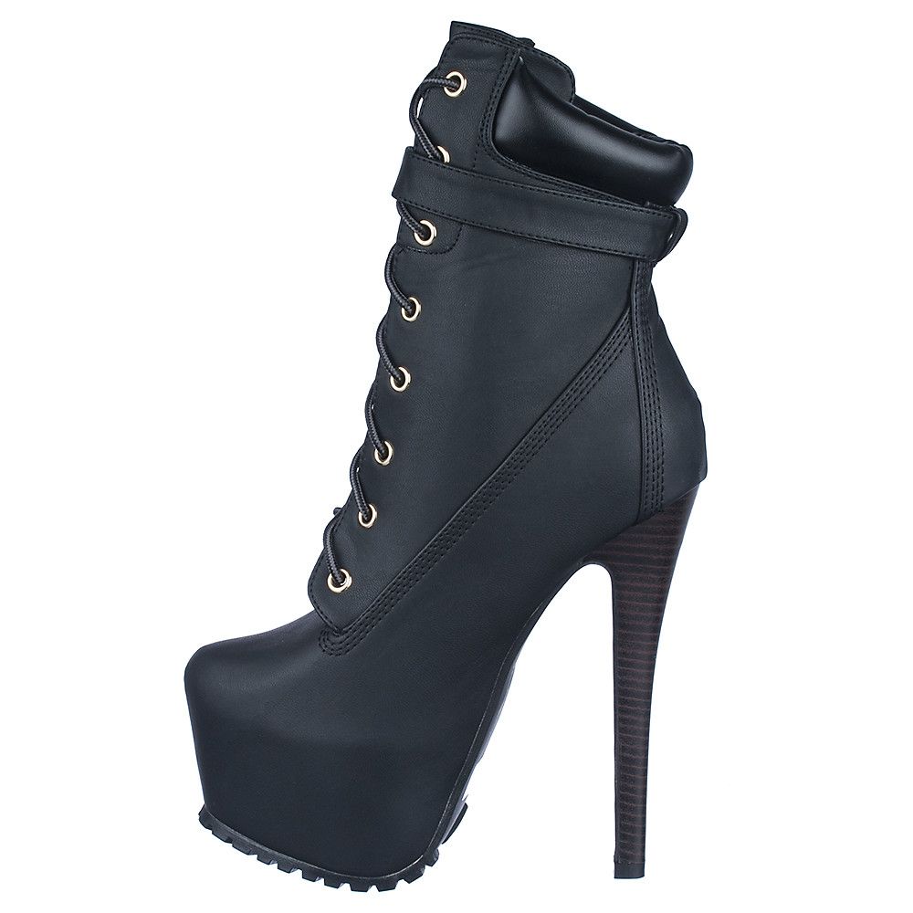 SPRINGLAND Jaylo-04 Platform High Heel Boot JAYLO-04/BLACK - Shiekh