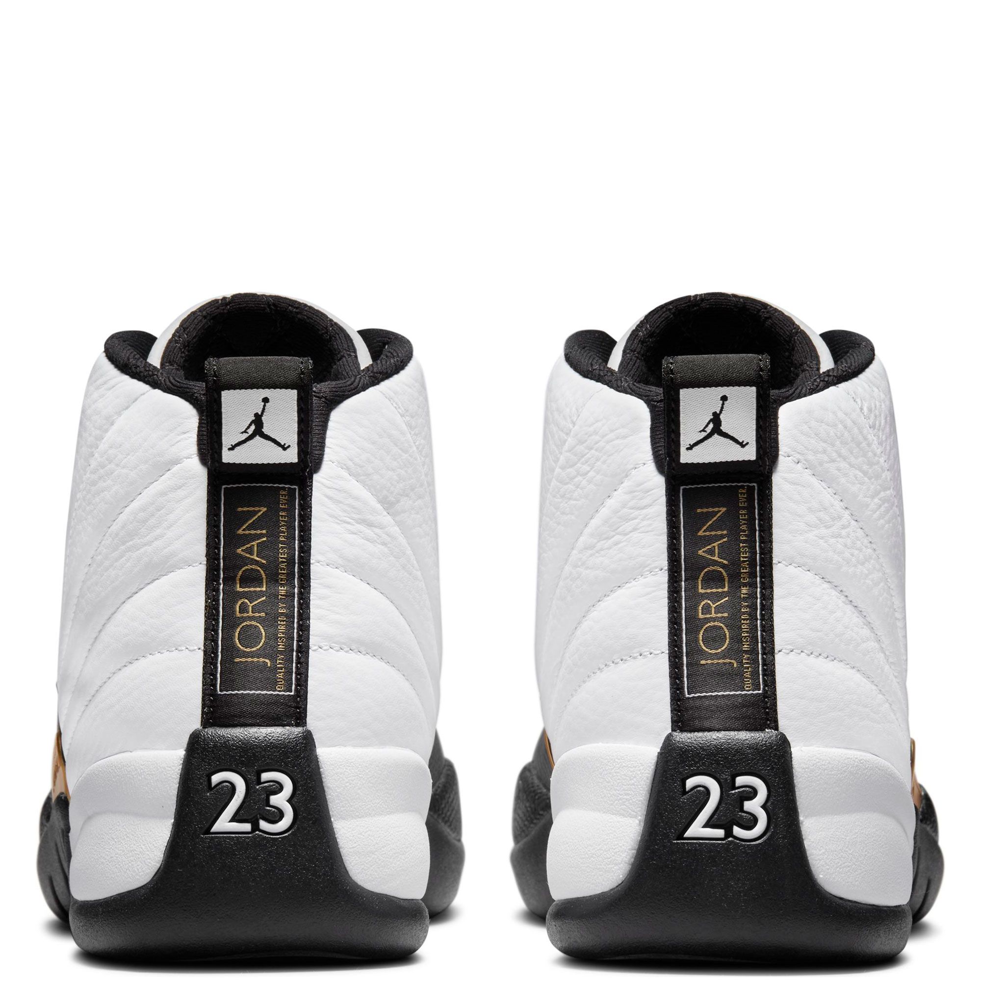 jordan retro 12 white black gold