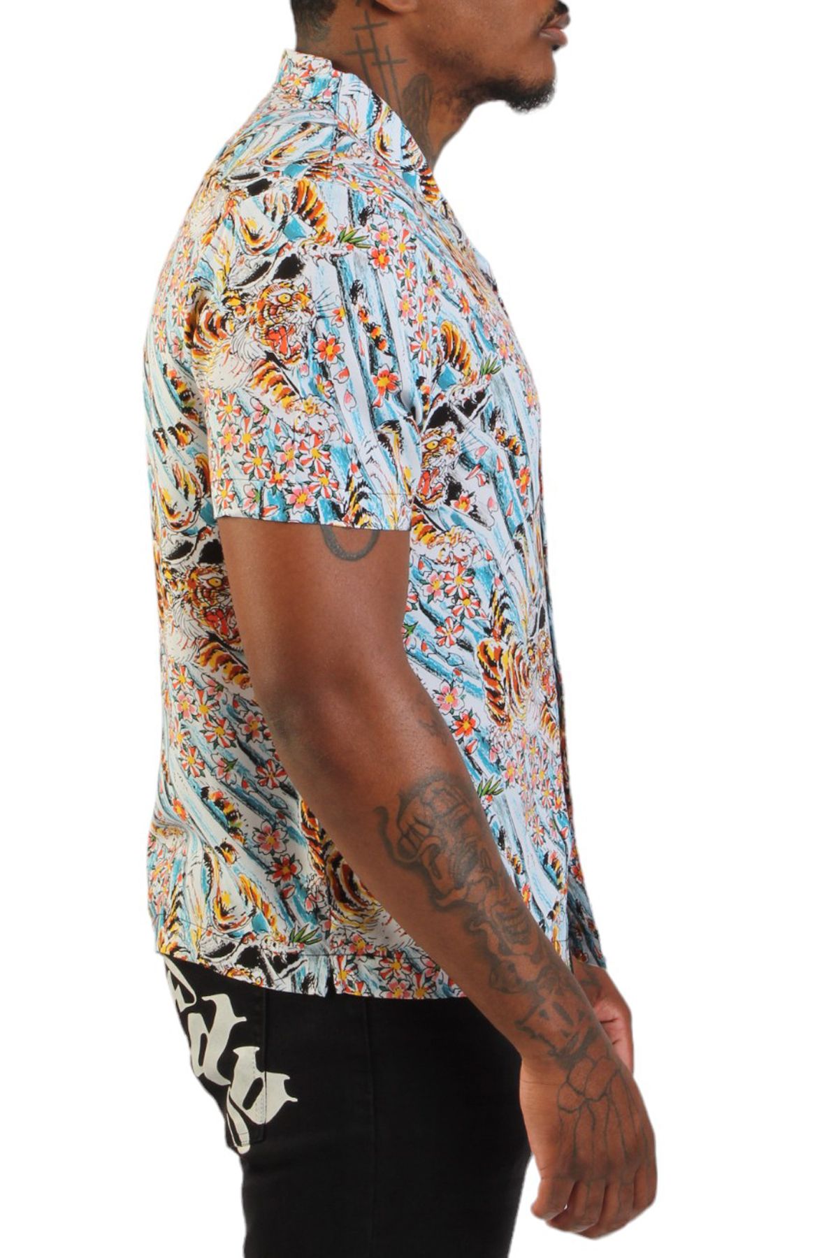 送料無料 いくらから ED HARDY Shiekh - EHBAO1200-23 Shirt Camp Floral Tiger シャツ/ブラウス(半袖/袖なし)