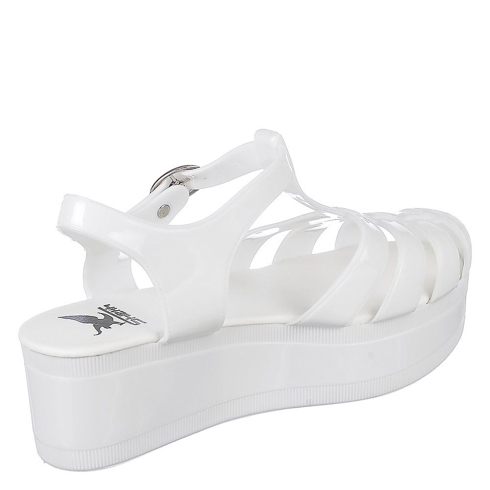 white jelly sandals womens