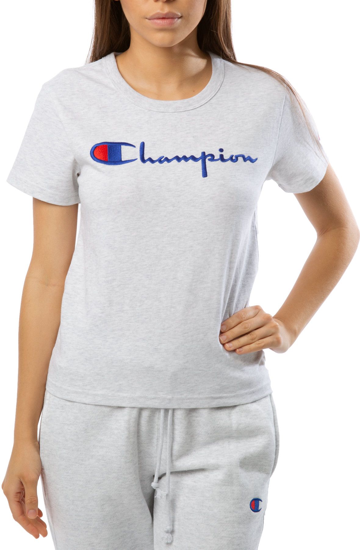 Champion t sales shirt womens silver