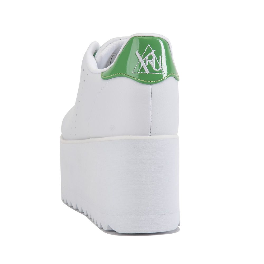 【YRU】 WHITE×GREEN PLATFORM 厚底スニーカー YRU Women's Lala Green Platform Sneakers LALA WHITE GREEN